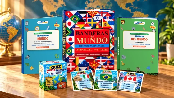 Colección Misión Vuelta al Mundo completa: libros, actividades y juegos educativos