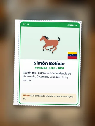 Carta del personaje histórico Simón Bolívar